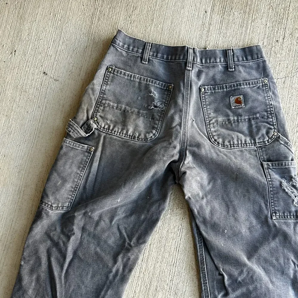 Carhartt B01 GVL gray double knee work wear carpenter pants